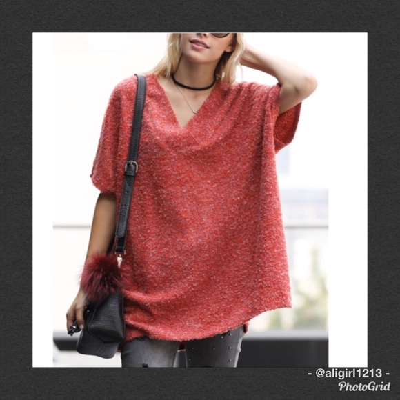 Tops - SALE - LAST 2 - Rust  V-Neck Pullover